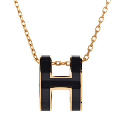 hermes h necklace black|Hermes pop h necklace price.